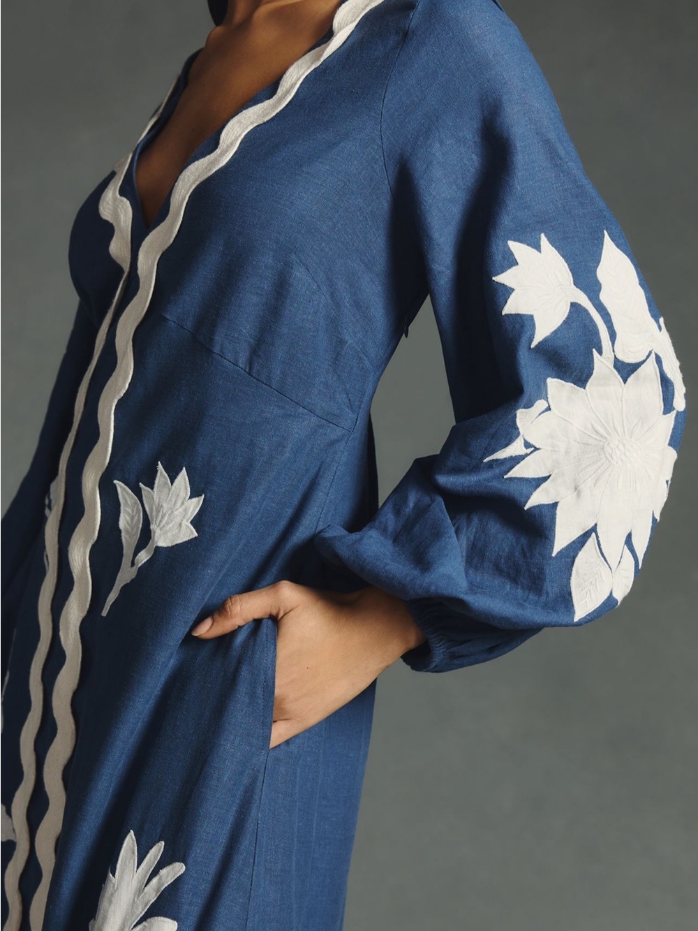 FARM Rio Embroidered Long Sleeve Maxi Dress - Picture 3 of 4